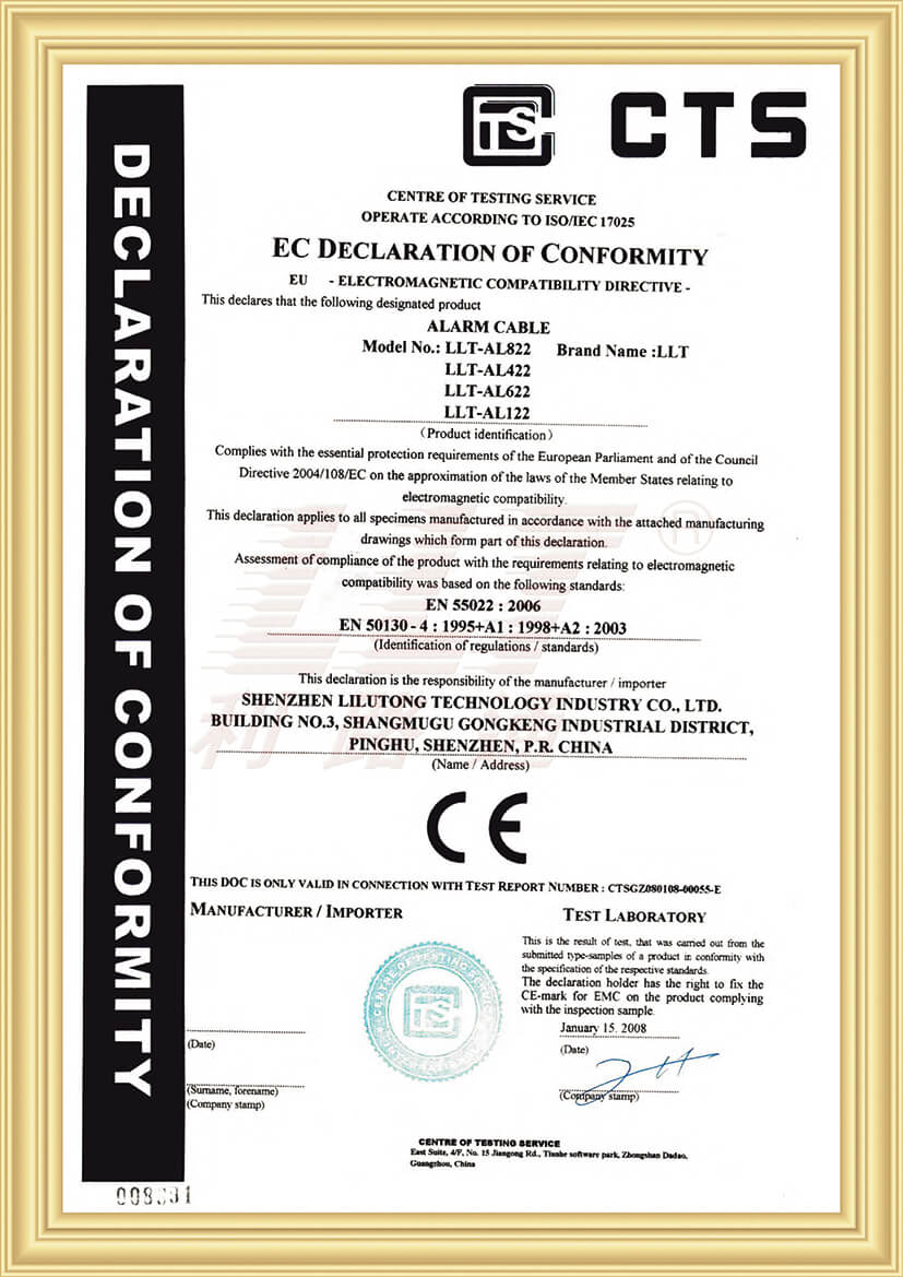 CE Cable quality certification