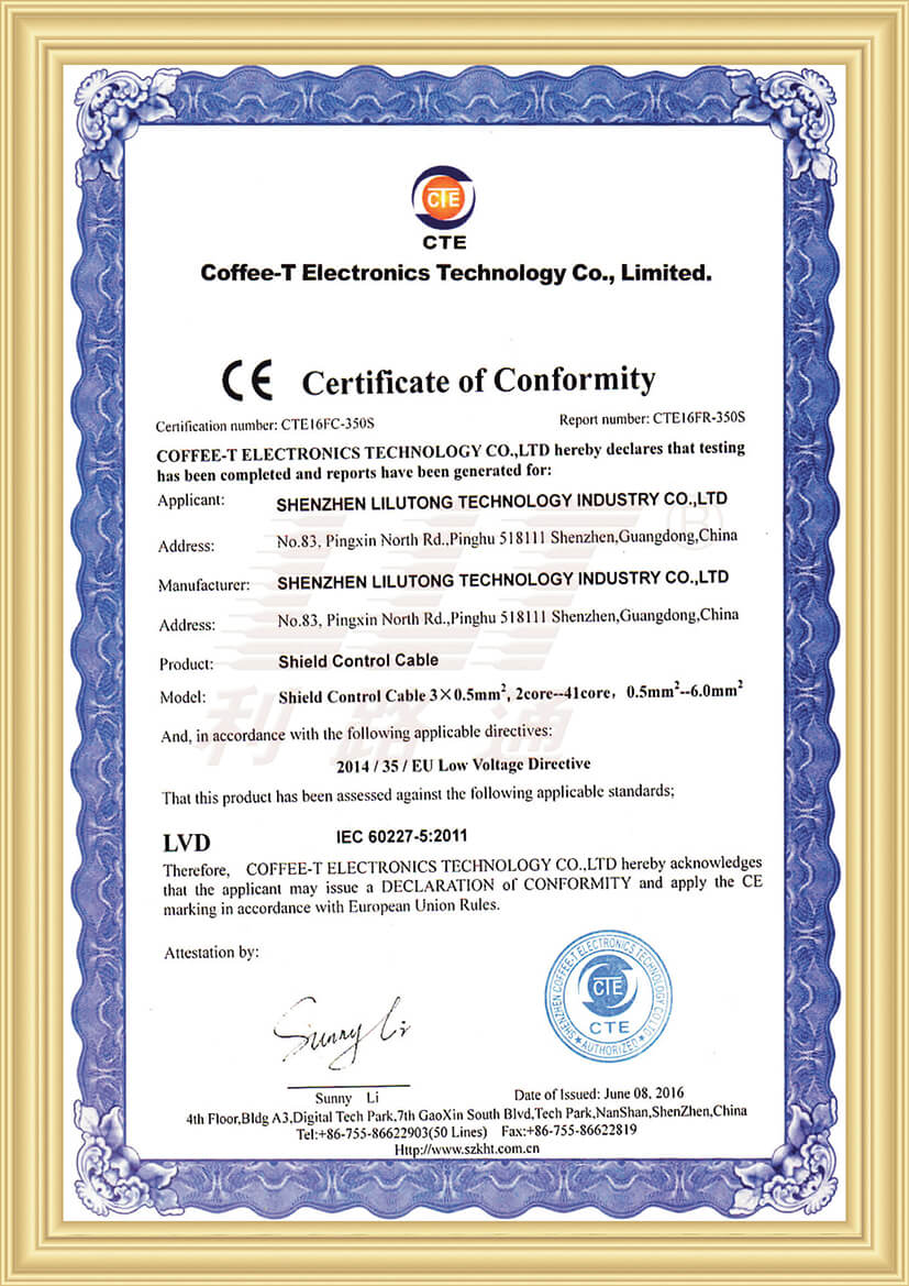 CE Cable quality certification